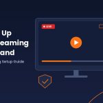 HD live streaming setup guide banner by Hyrrokkin showing a live stream screen, camera, cloud and security shield